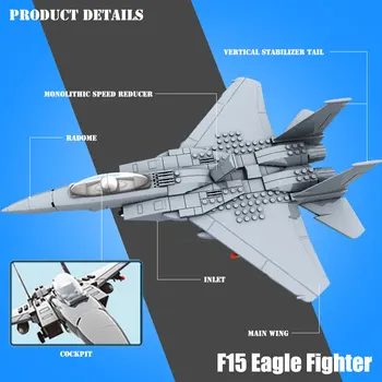 BZDA Military Техника Airplane J15 Flying Shark Carrier-based Fighter Building Blocks Mini Model Fighter въздухоплавателни средства Toys Bricks