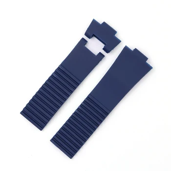 CARLYWET 22 * 10 мм / 25 * 12 мм и високо качество на синьо водоустойчив силиконов каучук замяна на ръчен часовник каишка каишка за Ulysse Nardin