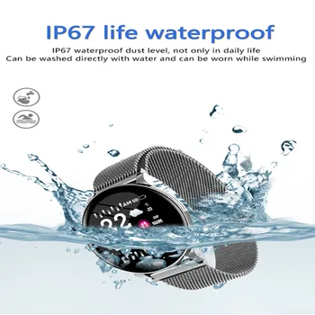 През цялата W8 Спорт смарт часовници гривна Bluetooth водоустойчив IP67 Smartwatch на Мъже, Жени фитнес тракер гривна за Android и IOS