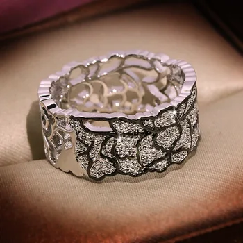 Нова мода бижута-годежни пръстени за жени с уникален дизайн кухи дантела модел реколта Кралския съд стил годежен пръстен