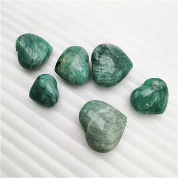 Ръчна дърворезба кварц зелен amazonite във формата на сърце кристали лечебните камъни за декорация на дома