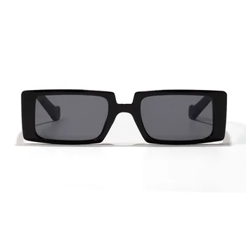 LongKeeper 2020 Леопард Rectangle слънчеви очила дамски маркови дизайнерски 90 s реколта тесни правоъгълни зелени рамки слънчеви очила женски