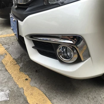 WELKINRY car auto cover For Honda Civic 2016 2017 2018 generation 10 ABS chrome front head fog lamp-light eyelid eyebrow trim
