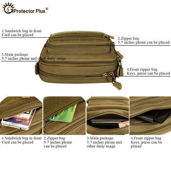 Мъжка чанта Tactical Molle Messenger Bag Против-tearing найлон водоустойчива военен камуфлаж скално Катерене пътуване поясная чанта Спорт