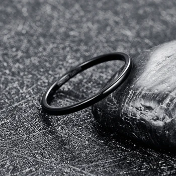 Пръстен от волфрам карбид с ширина 2 мм годежен пръстен Обещание Анел Masculino Черно напълно полированное пръстен от вольфрамовой стомана