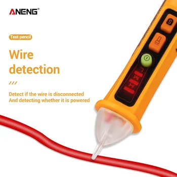 ANENG VD901 безконтактен тестер за напрежение дръжката е 12~1000V NCV напрежение индикатор регулируема чувствителност Проверка на напрежение с фенерче