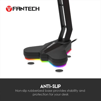 FANTECH AC3001S RGB Headphone Stand 14x15x26.5CM противоскользящий естествен каучук и в долната част на Df съставката за слушалки Gamer