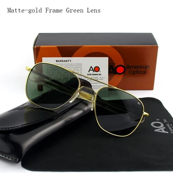 Пилотът слънчеви очила мъжете закалено стъкло лещи с високо качество марка дизайнер АД слънчеви очила мъжки американската армия военен оптичен