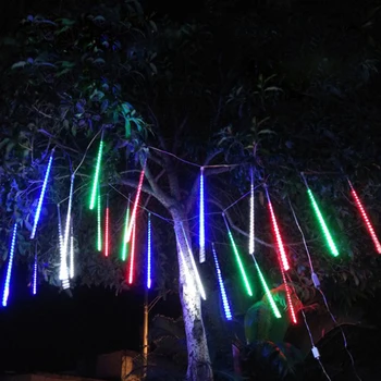 Нова година 30/50 см открит метеоритен дъжд вали 8 тръби led струнни светлини водоустойчив за елхата Коледа Сватба парти декорации
