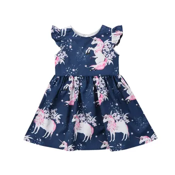 Baby Girls Dress Brand Summer Beach Style Floral Print Party Dresses For Girls Vintage Toddle Момиче Clothing 1-6Yrs