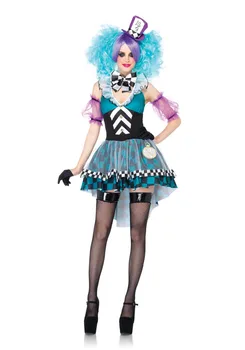 5 бр жени възрастен Магьосник костюм на Алиса в Страната на чудесата Лудия Шапкар cosplay костюм за Хелоуин парти на карнавалните костюми