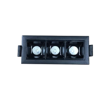 8W 2WX3 High visual 30 Degree comfort Accent Таван LED Dimmable Linear Black Lamp for Non Maniting Lighting Design