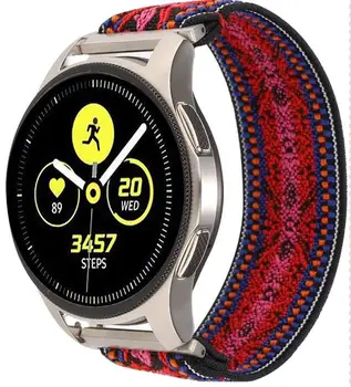 Еластичен найлон лента за часа на Samsung Galaxy Watch Band 3 Active2 18 мм и 20 мм и 22 мм цветен найлон Huawei Watch гривна гривна