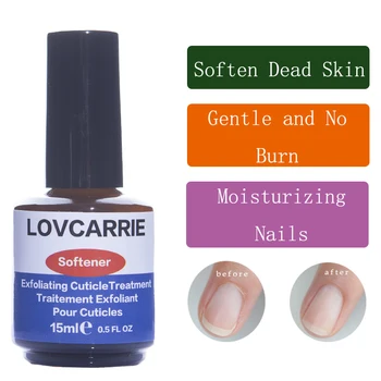 LOVCARRIE Nail Cuticle Oil Softener 15ML Top Exfoliating Cuticle Treatment Soften Finger Dead Skin Remover for Nail Care Tools