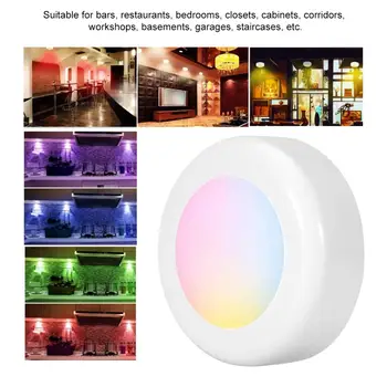 Безжичен стенен монтаж осветително Пък Light RGB 13 цвята, с монтиран на стената лампа Dimmable Night Hall Lamp Home Indoor LED Wall Night Light WC Toile Светлини
