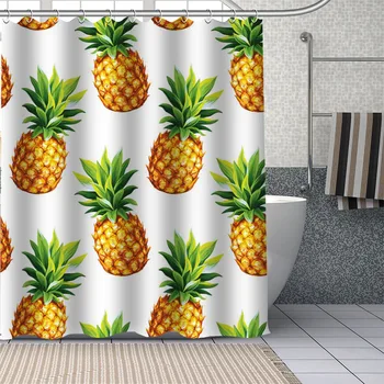 Обичай карикатура тропически ананас завеси за душ САМ баня завеса кърпа моющийся полиестер за баня Арт Декор