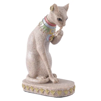 Пясъкът е Камък Египетски Египет Котка МАУ Статуя, Скулптура Ръчна Дърворезба са подбрани Статуетка на Домашен интериор