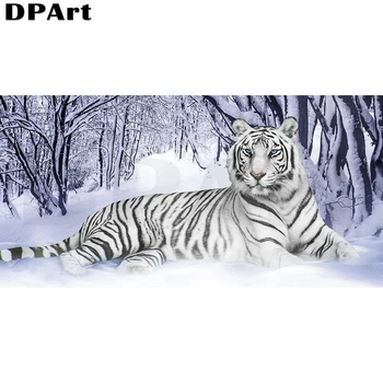 3D Диамант живопис пълен квадрат / кръгла бял тигър бормашина 5D САМ Даймънд бродерия живопис на мозайка, живопис кръстат бод комплект Y281