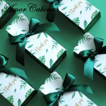 Европейски стил вази Сен green leaf подарък кутия сватба е като кутия шоколадови бонбони 