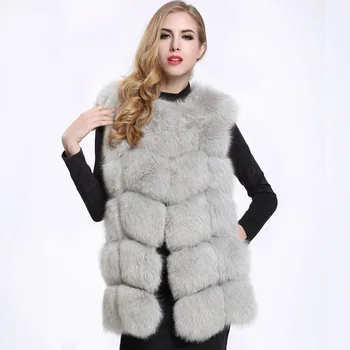 Високо качество кожа жилетка палто луксозни изкуствена кожа топли дамски палта жилетки зимна мода кожа Дамски палта, якета, плюс размер дрехи