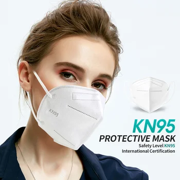KN95 Маска за сигурност на прах 5 слоя FFP2 респиратор Kn95Mask лицето защитна маска на устата прахоустойчив за многократна употреба FFP3