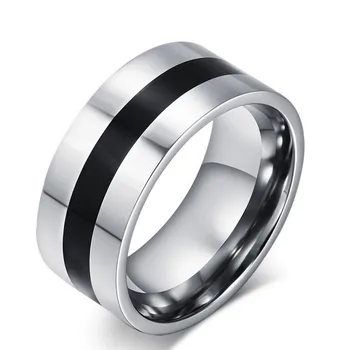 черни ленти стоманен пръстен мъжки пръстен, Пръстен от неръждаема стомана