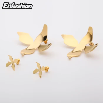 ENFASHION Big Flower Stud Earrings For Women Wholesale Gold Color Stainless Steel Spring Earings Fashion Jewelry Oorbellen E5463