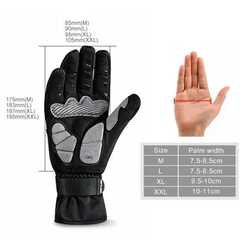 GUB S089 пълен пръст Колоездене ръкавици за сензорен екран ръкавици наем зимата на топло ветрозащитный водоустойчив мини МТВ велосипед ръкавици