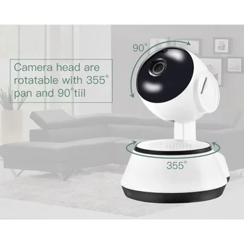Gadinan ВИДЕОНАБЛЮДЕНИЕ 720P WiFi Mini Baby Monitor Безжична IP камера PTZ P2P Surveillance Security Home Video Monitor Night Vision V380