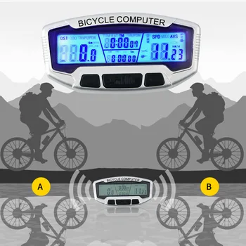 Водоустойчив велосипеден компютър с ABS кабелен LCD дисплей велосипеден скоростомер, километраж велосипеден хронометър Велометр SD-558A