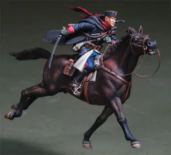 Неокрашенный комплект 1/35-Руски Казашки конна офицерская фигура историческа личност смола миниатюрен гаражно комплект