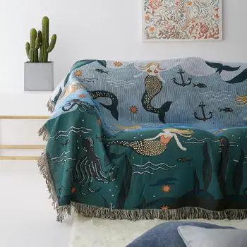 Бохемски Хавай хвърли едно одеяло американски стил многофункционален Нова година разтегателен седалките прахоустойчив калъф климатик шалтета за легла