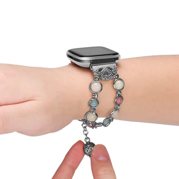 Жена гривна за Fitbit Versa 2 3 Lite Bands регулируеми ръчно нощен светлинен Пърл бижута каишка за Fitbit Ionic Watchband