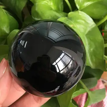 Красив естествен Обсидиан ръчно полиране кристална топка натурален Кристал рейки лечение за украса