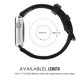 Платно найлон лента за часа на Apple Watch 6 SE 5 38 мм 40 мм 42 мм 44 мм естествена кожа на китката гривна каишка за iWatch 5 4 3 2 1