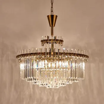 Луксозен кристален полилей модерен живеещи стая Led светлина осветява нутряное осветление кристален полилей