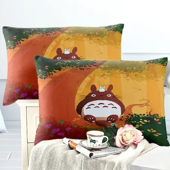 Домашен текстил карикатура аниме Тоторо King Size комплект постелки и спално бельо 3шт одеяло комплекти легла пухени чаршаф калъфка
