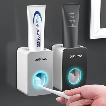 Автоматично опаковка на паста за зъби сокове паста за зъби зъб прахоустойчив притежателя на четка за зъби Монтиране на стена поставяне на аксесоари за баня