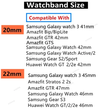 20 мм метална каишка за Samsung Galaxy Watch 42 мм Active 2 40 44 мм Gear S2 мек Спортен каишка за часовник каишка гривна за Huami Amazfit
