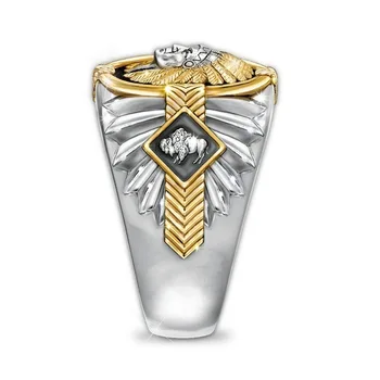 Пънк златен цвят, Индийски централен пръстен за човек хип-хоп пръст бижута подарък безплатна доставка размера 6-13 далеч