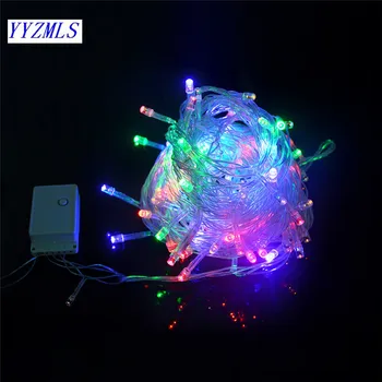 Led string light 10M 100led AC220V цветна празнично led осветление за водоустойчиви открит светлина украса на Коледни светлини