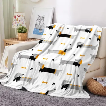 Наденица куче фланелевое одеяло такса куче Флисовое одеяло 3D печат купчина офис хвърли едно одеяло коралов руно плат пушистое одеяло