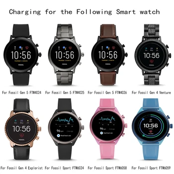 Подмяна на магнитно зарядно устройство док станция Smart Watch Charger for Fossil Gen 4 5 Sport Watch USB Кабел Cradle 2018 Version Smartwatch