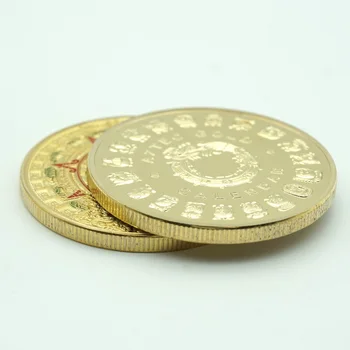 1 бр. / лот календар на маите монети медал за Казахстан tenga долар на маите, ацтеките цивилизация Сувенирни монети