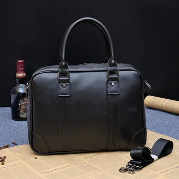 Мъжки реколта дизайнерска чанта марка ПУ Leather Tote Business office man Messenger bag ежедневни масивна чанта за лаптоп компютър