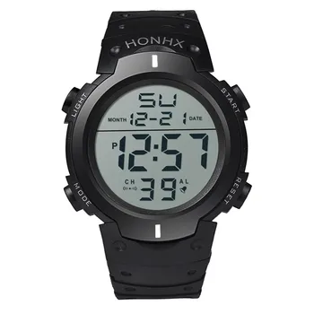 GEMIXI Fashion Waterproof Men ' s Boy LCD Digital Stopwatch Date гумени спортни ръчни часовници Sep.27