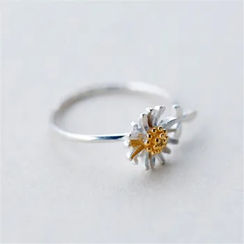 сребро 925 мода жени сладък цвете листа пръстен с размер 5 6 7 чудесно за момичета, Детски дамски бижута J2738