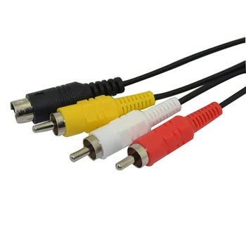Никелирани съединители S-Video AV RCA Audio Video Cord-кабел за SEGA Saturn SS
