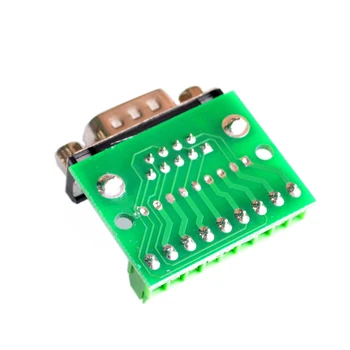 10 бр. / лот DB9 RS232 Serial to Terminal женски адаптер конектор Breakout Board черно + зелено