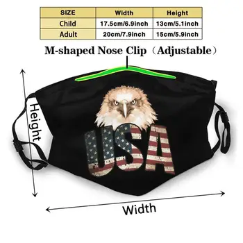 САЩ американското знаме с Орел , патриотичен 4 юли Америка 3d печат на множество маска за устата моющийся филтър анти-прах